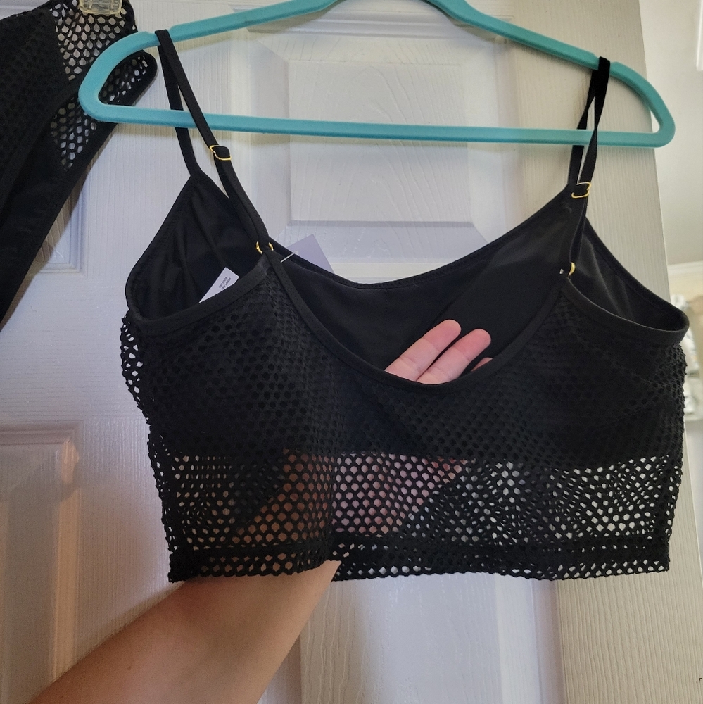 Refuge black bikini set, with fishnet details/cut outs size XL NWT - Picture 5 of 12